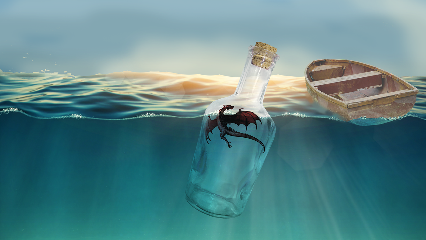 Wallpaper - Bottle in the Sea.