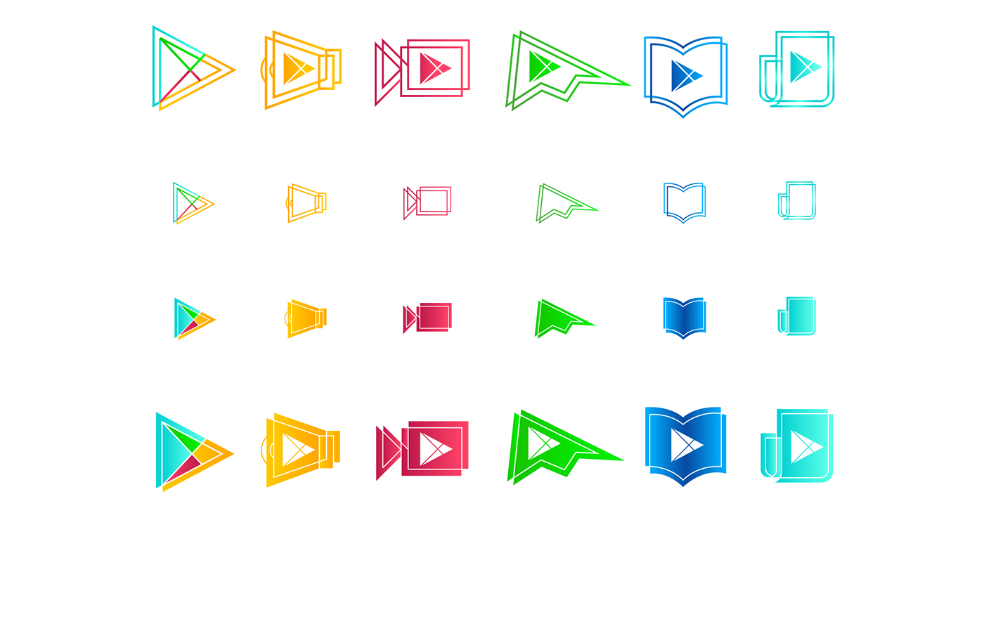 Google Play google icons iconography pictograms app pictogram UI branding  rebranding