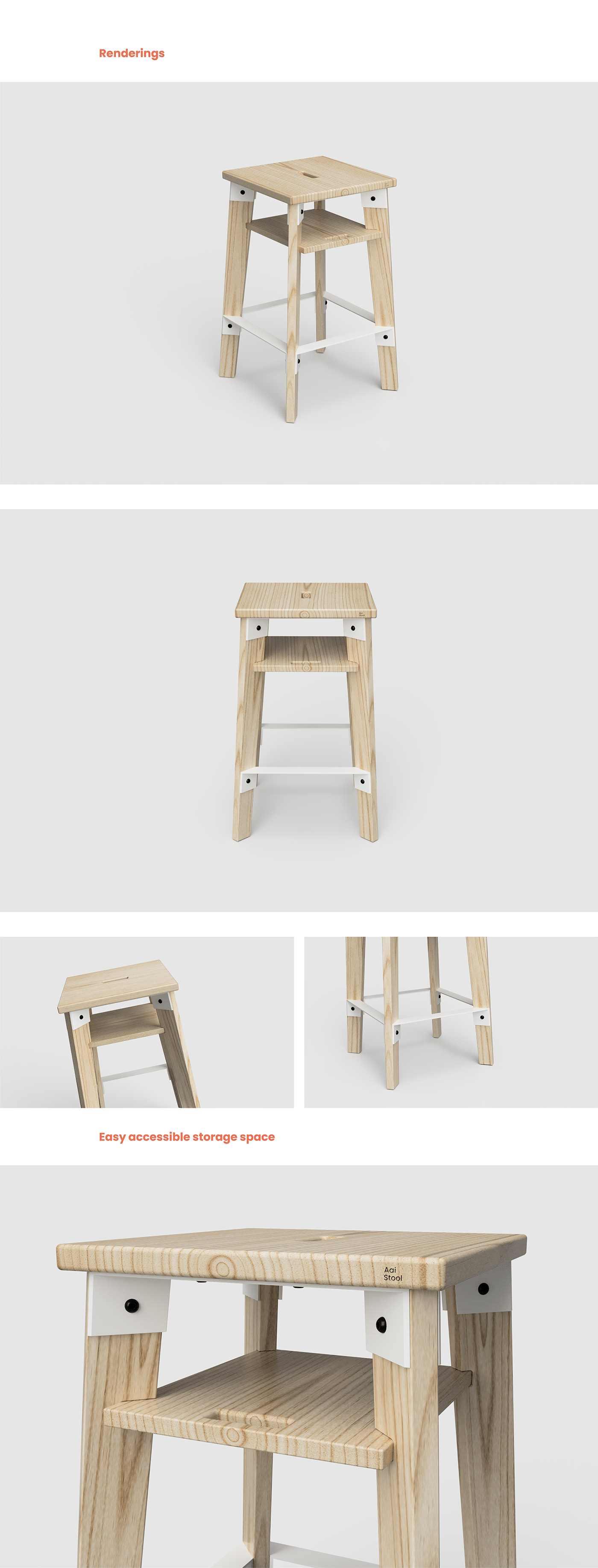 furniture design  modular Multipurpose Packaging peg board  product design  stool sustainable material wood