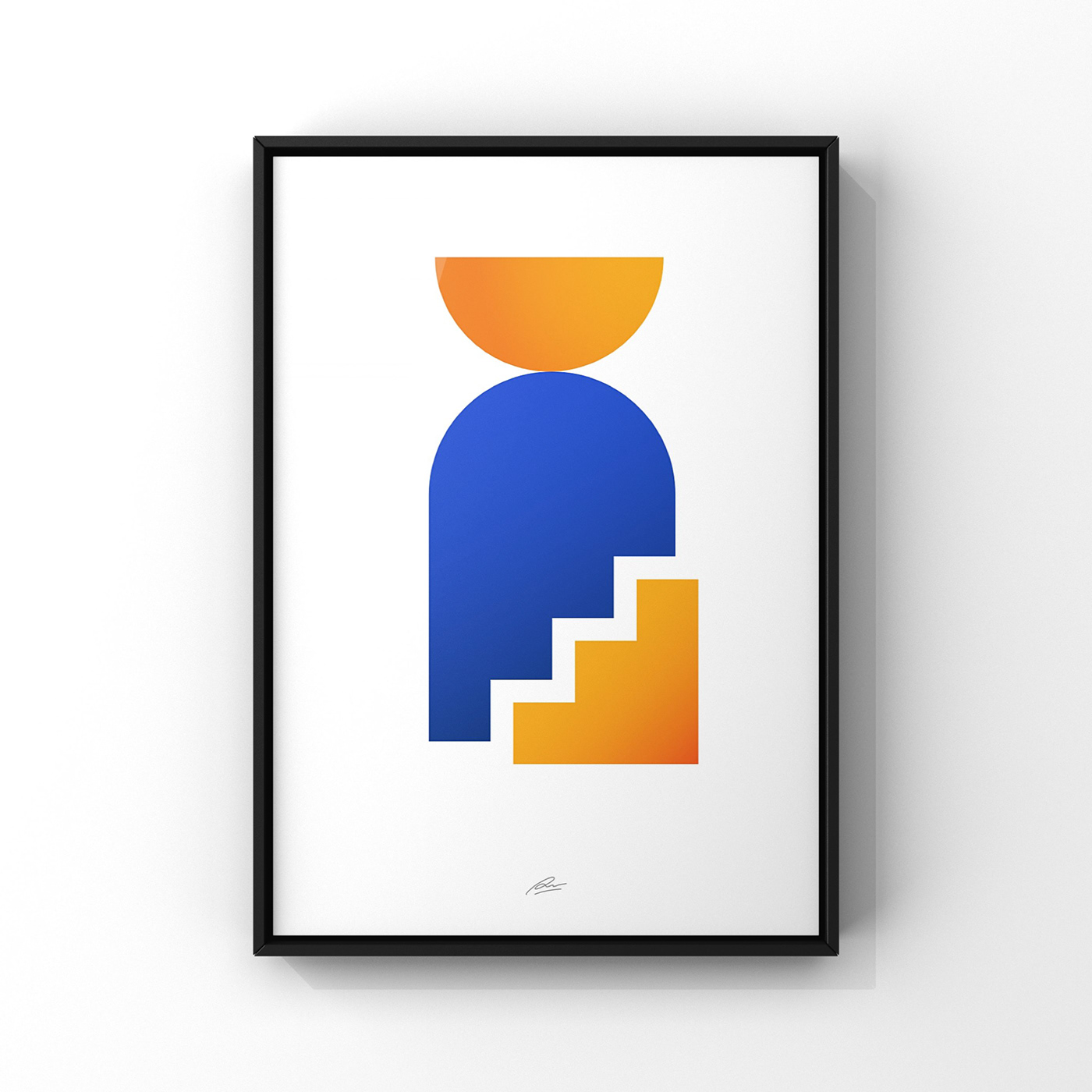 abstract bauhaus blue Digital Art  geometric poster Poster Design