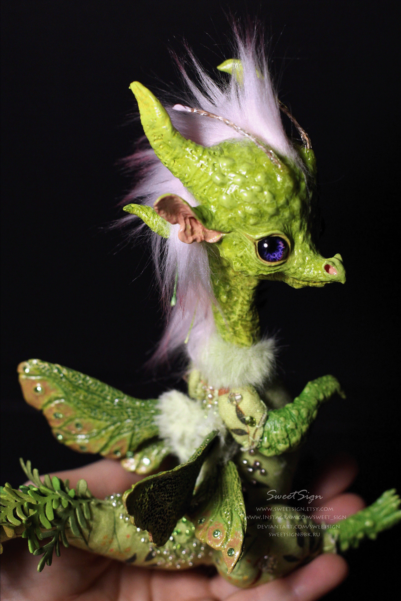 dragon art doll fantasy creature art toy figurine fairy forest faerie cute toy