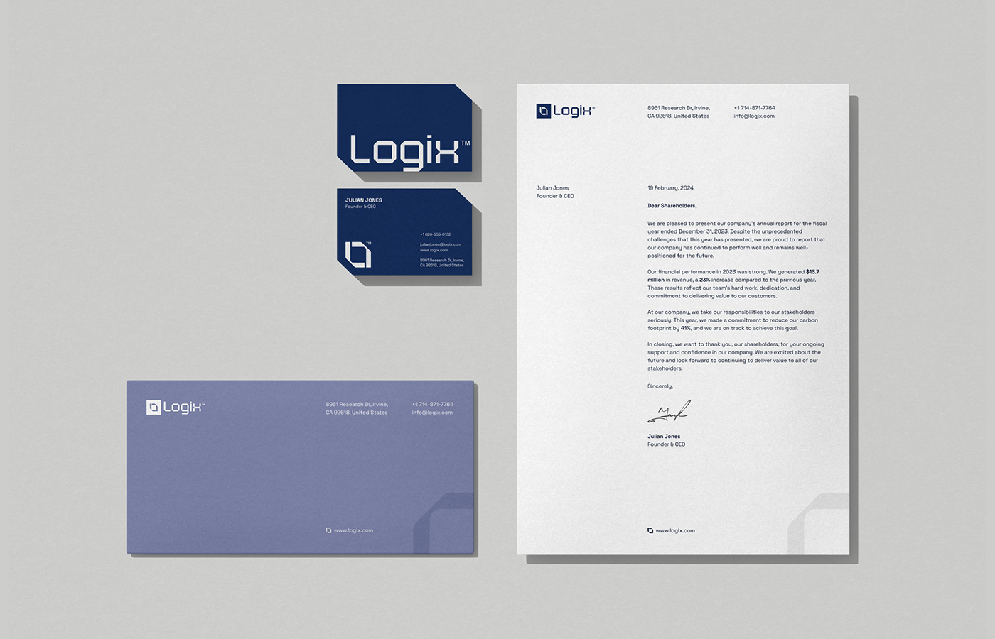 Visual Identity for Logix - US based logistics and technology company