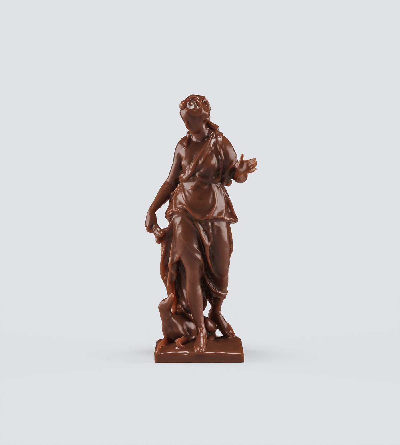 chocolate statues louvre museum  3dsmax corona renderer Zbrush