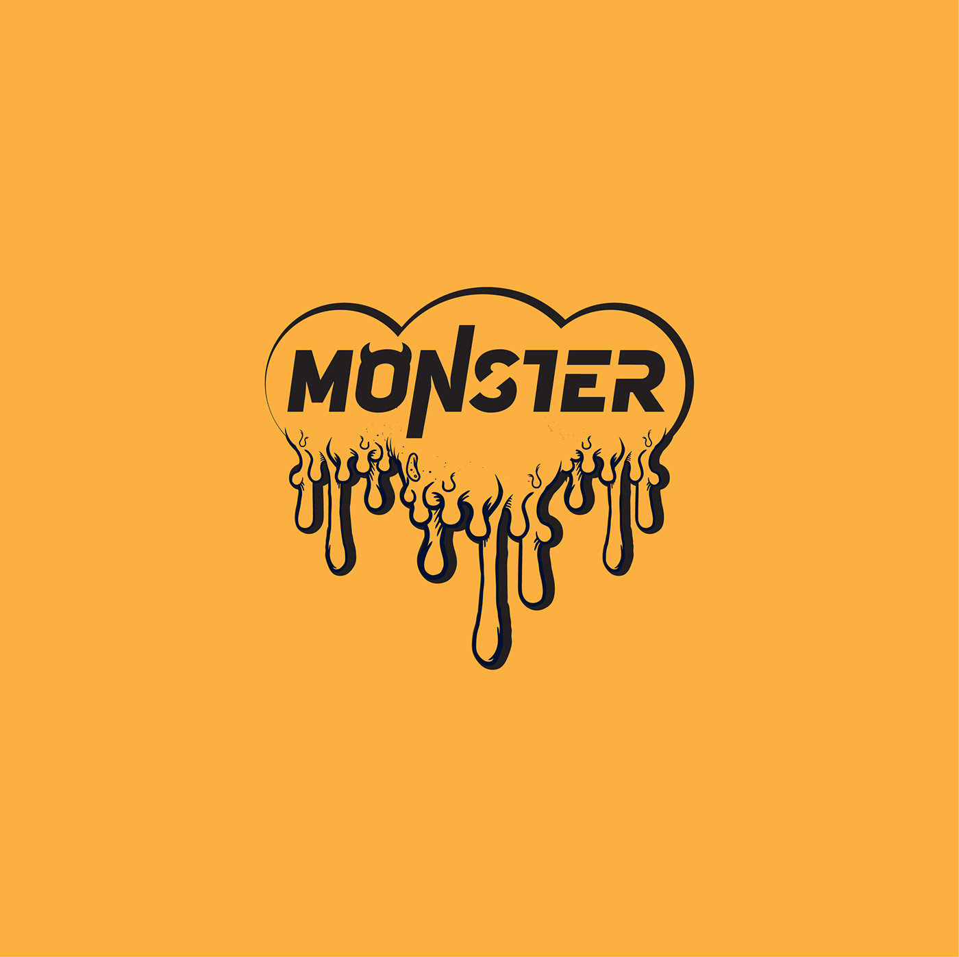 tshirt logo design Mockup graphic design  monster flat t-shirt Fashion  branding  Interaction design 