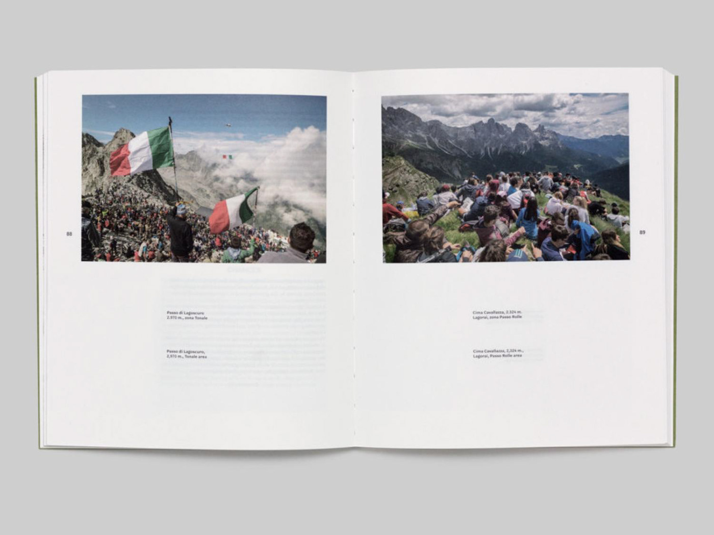 Bookdesign Catalogue cover editorial graphic Italy mountain Photography 
