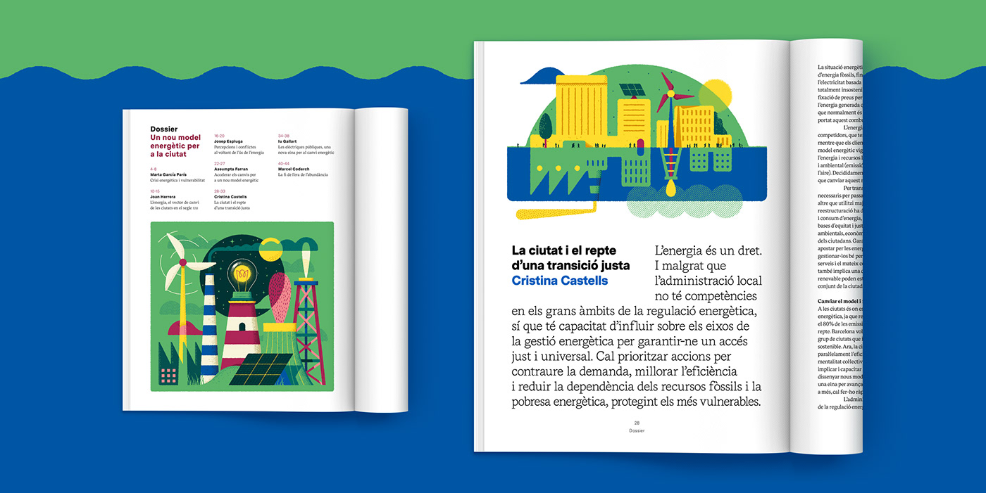 ILLUSTRATION  graphic design  magazine editorial cover climate change energy city Ecology energy model