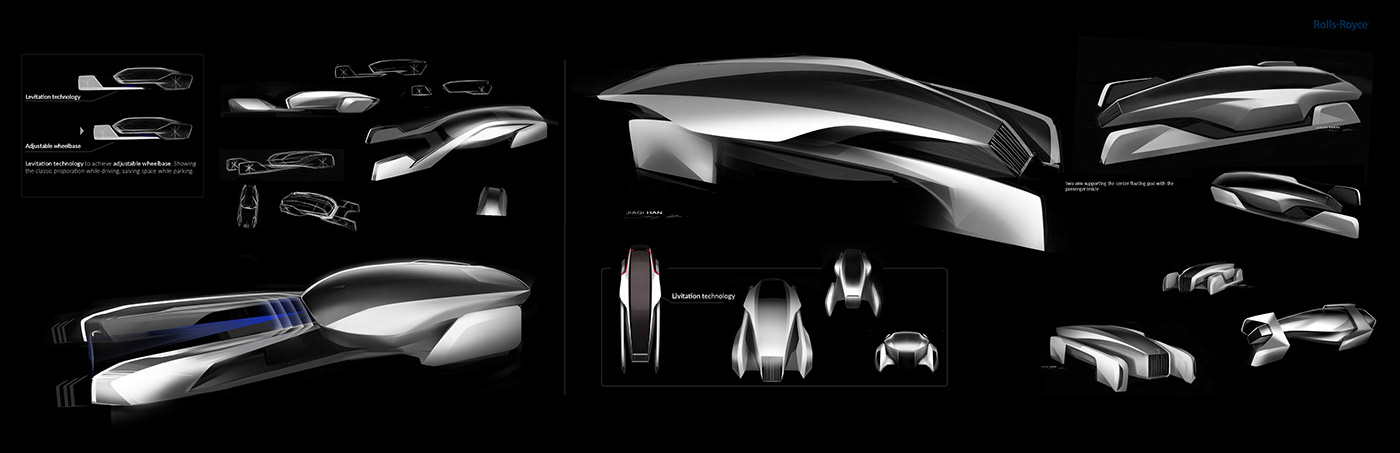 3D car CONCET design rollsroyce sketch