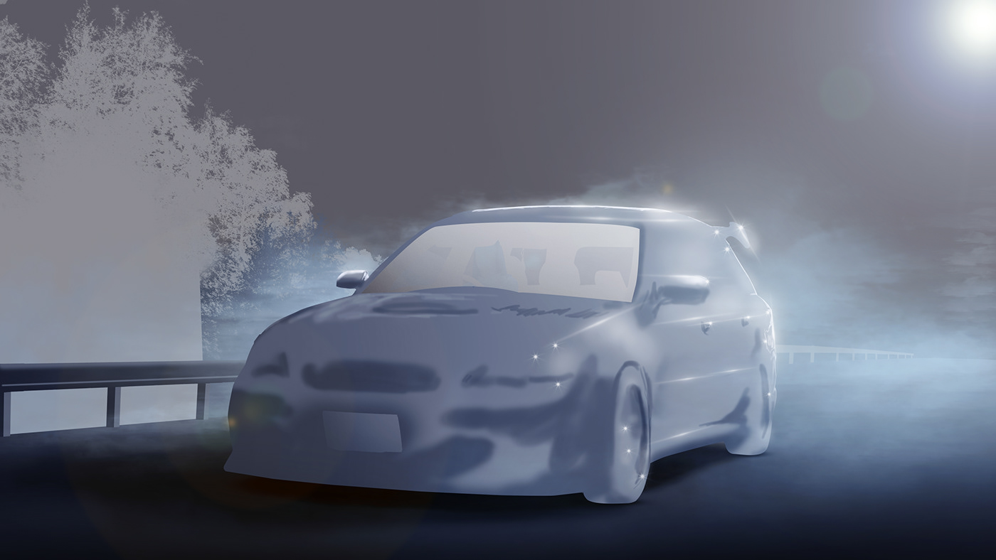 Subaru Cars retouching  Matte Painting Digital Art  manipulation photo editing Adobe Photoshop Landscape automotive  