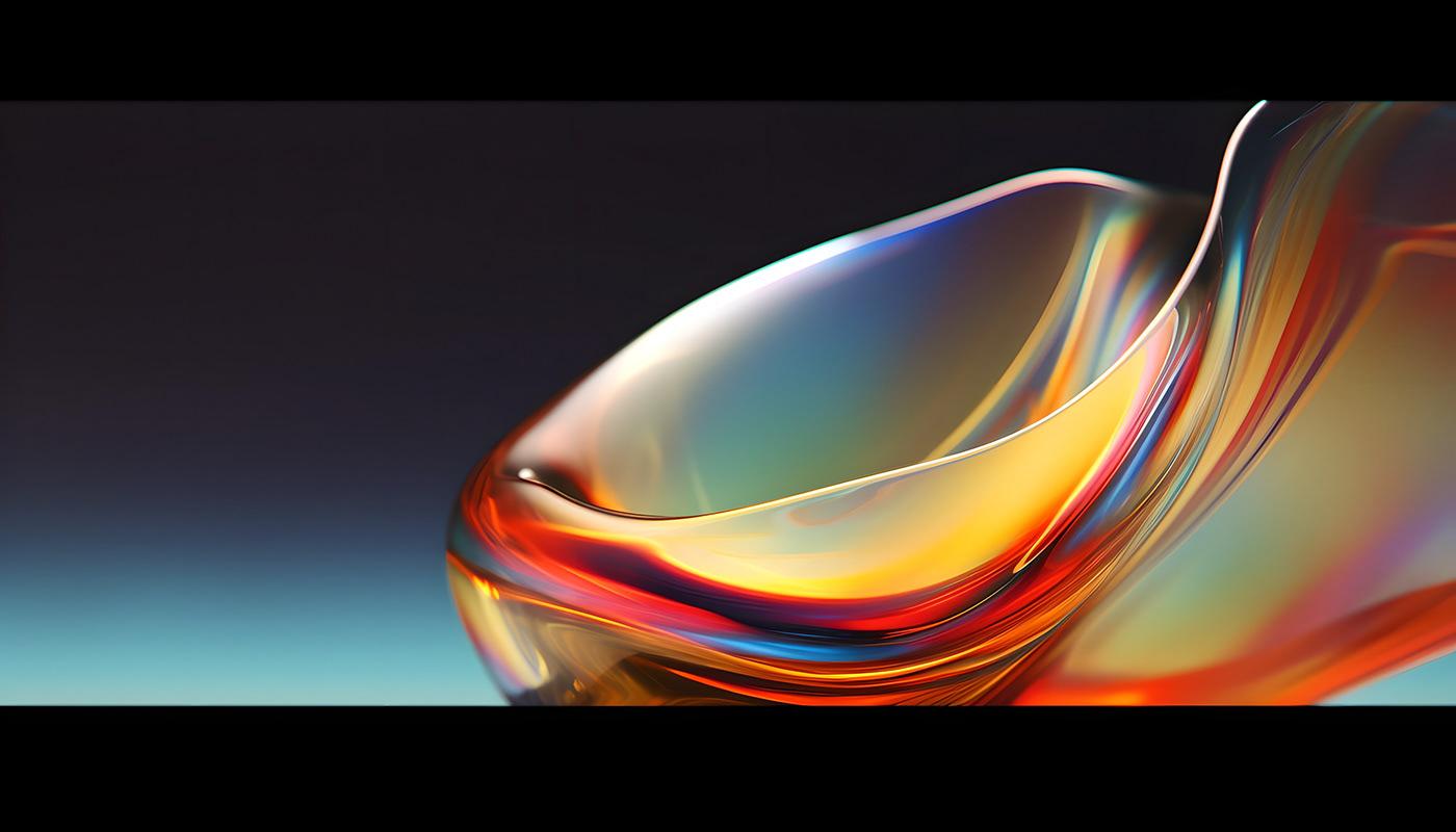 3D abstract ai art color flow glass Liquid motion Render