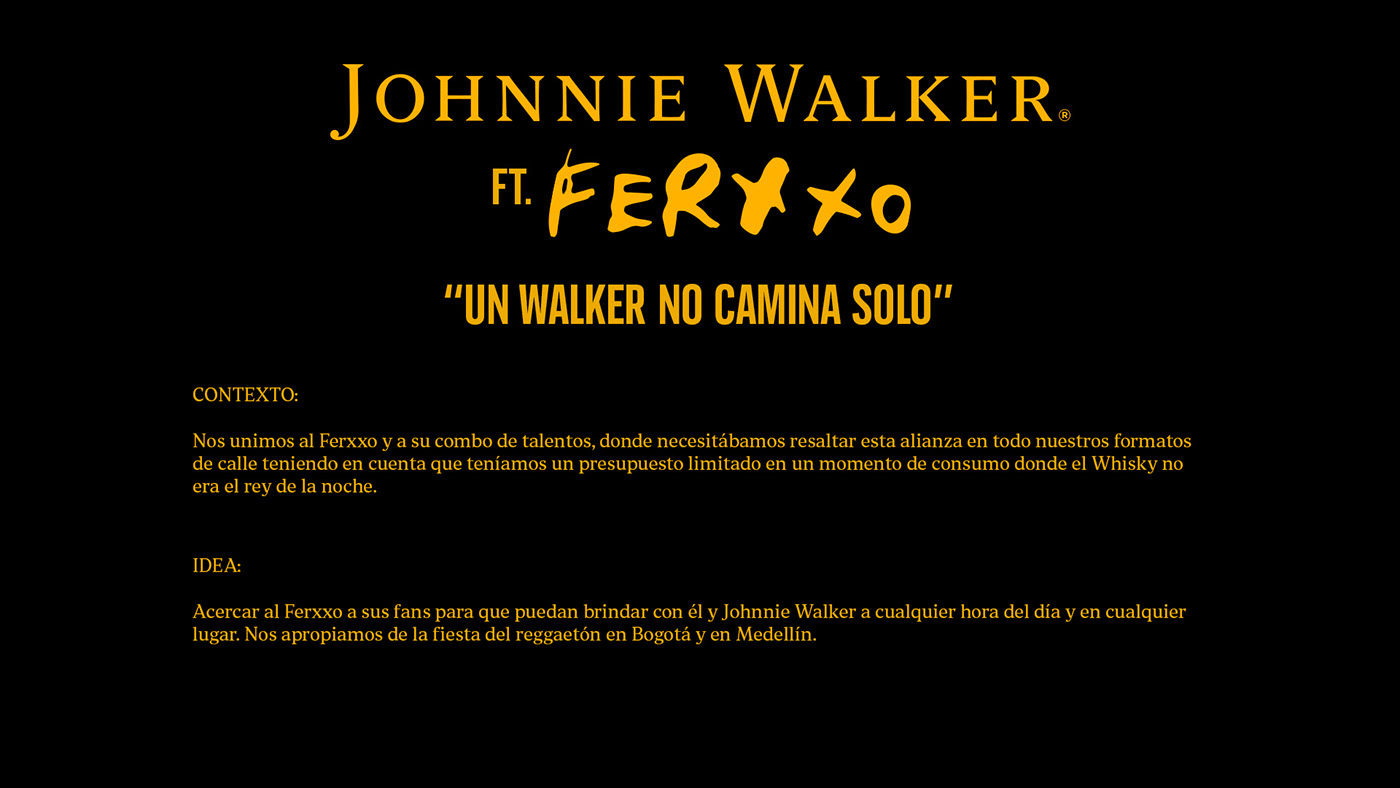 alcohol diseño publicidad Whisky Ferxxo Feid walker Johnnie Walker diageo Keep Walking