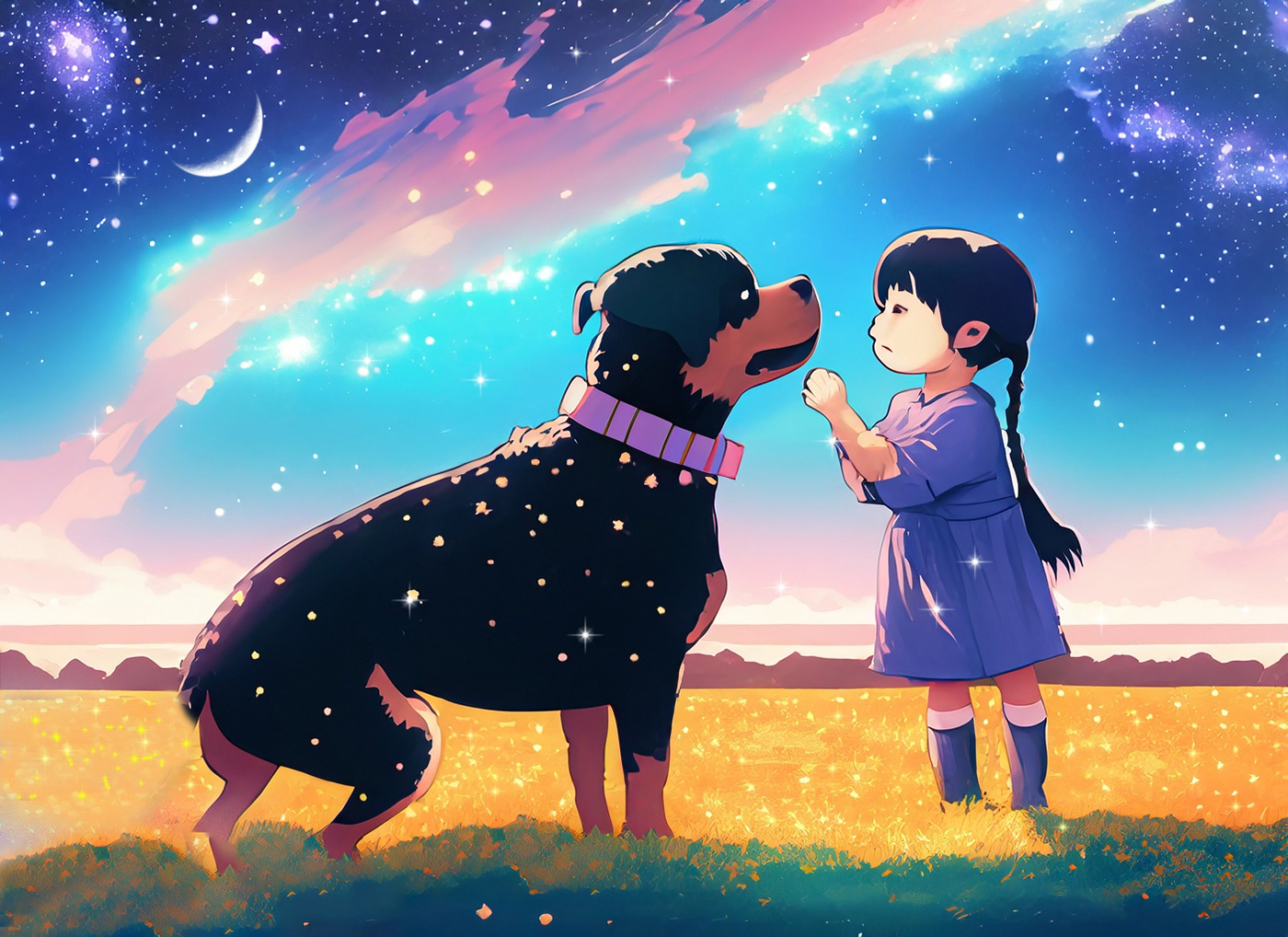 Pet anime art fouziaabida firefly adobe artwork Digital Art  dog fouzia