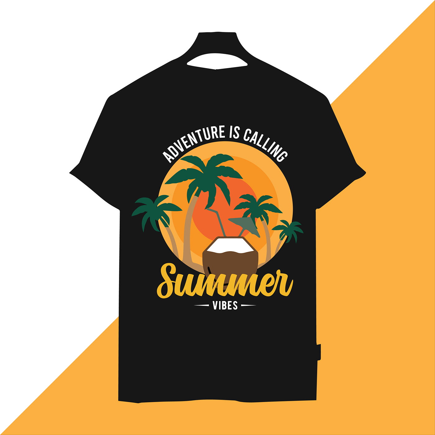 summer adventure vector design typograpy T Shirt Quotes shilouette summer time T-Shirt Design
