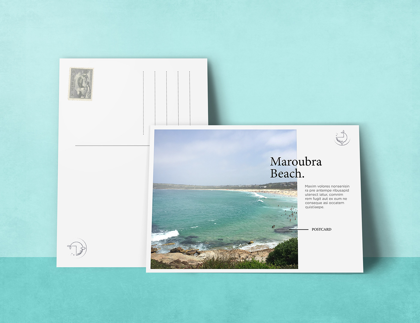 Layout postcards design InDesign Photography  Ocean sea Seaside graphism Australia