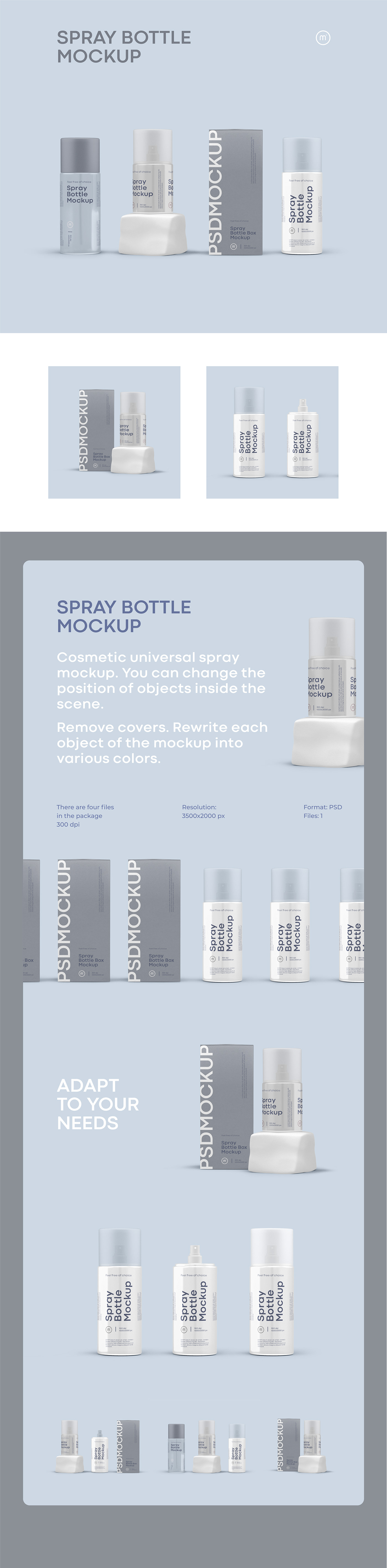 Mockup free spray bottle psd cosmetics Packaging