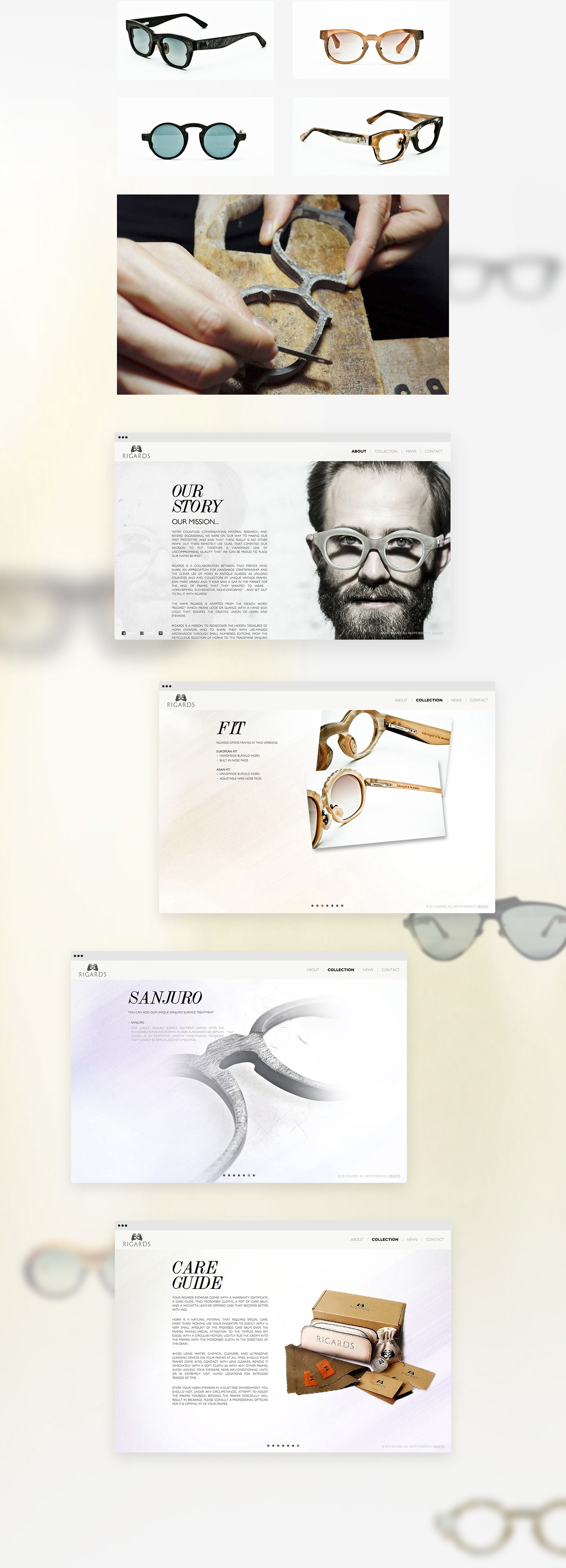 eyewear glasses handcraft handmade Web Website