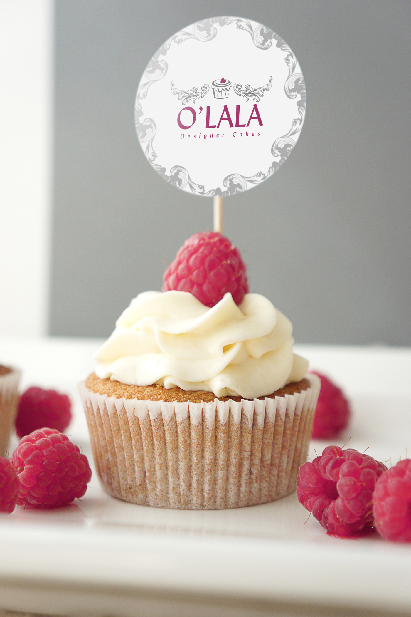 Graphic designe logo cake 3d cakes desserts cupcake] gift brand O'lala custom-made 3D cakes dubai