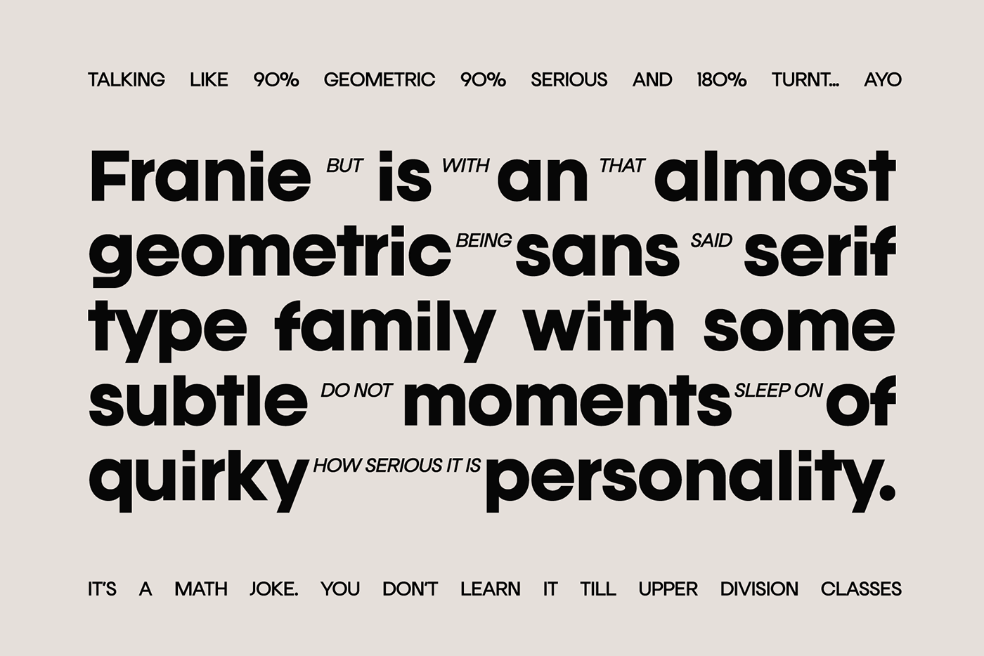 France is an almost geometric san serif font