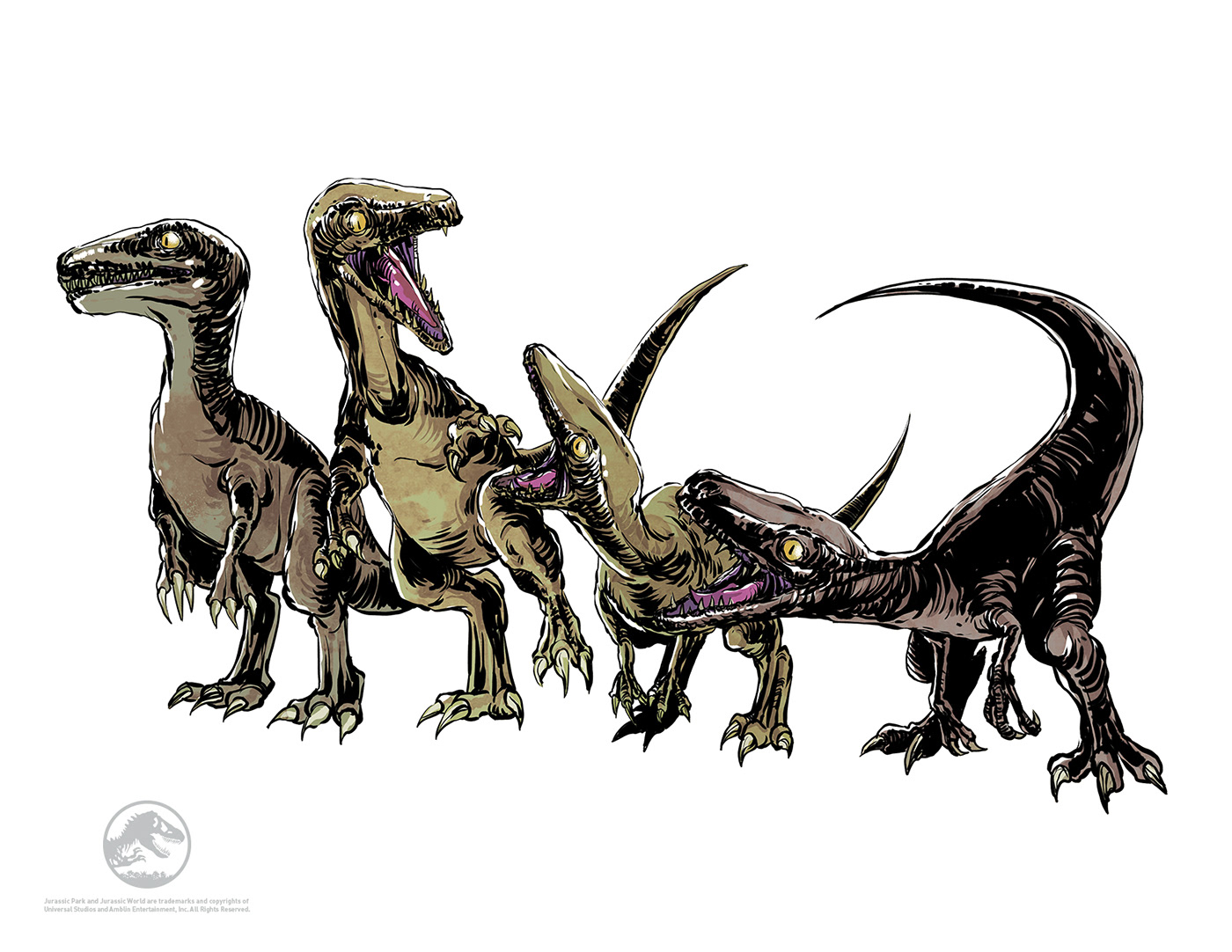 Jurassic World jurassic park dinosaurs Style Guide character art t-rex raptors Fallen Kingdom