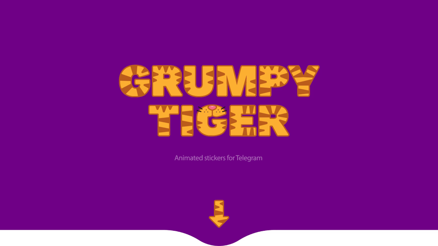 stickers animation  ILLUSTRATION  tiger emogi 2D animal cute Telegram icons