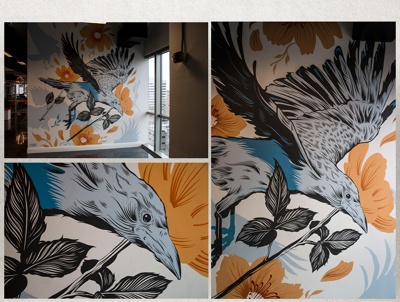 art bird feather ILLUSTRATION  jimihendrix Lyric Mural Muralist painting   wall art