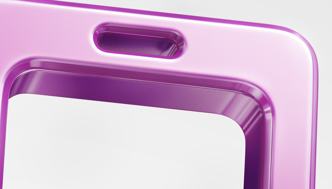3D hand Like phone telefone Icon Celular comunications smartphone purple