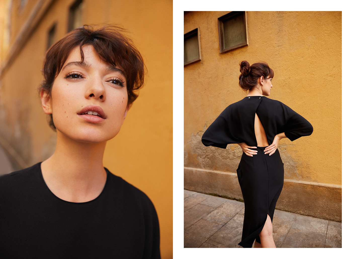model editorial portrait barcelona women beauty face dress light Canon