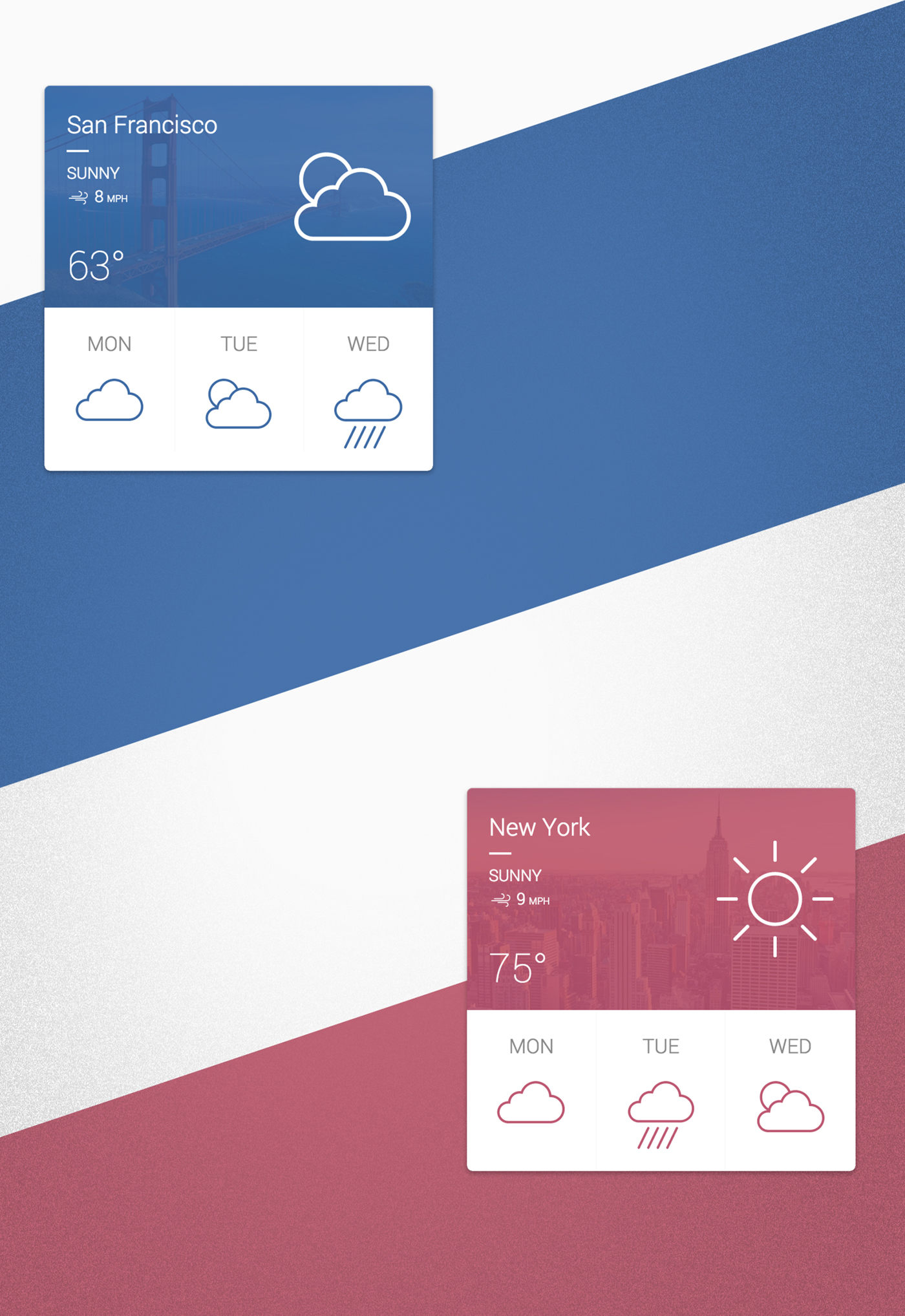 CSS3 + SVG - Material Design Weather Card Animation on Behance