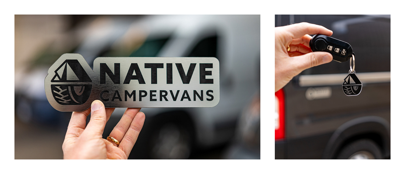 Custom emblem for the Native Campervan fleet, and logo keychain