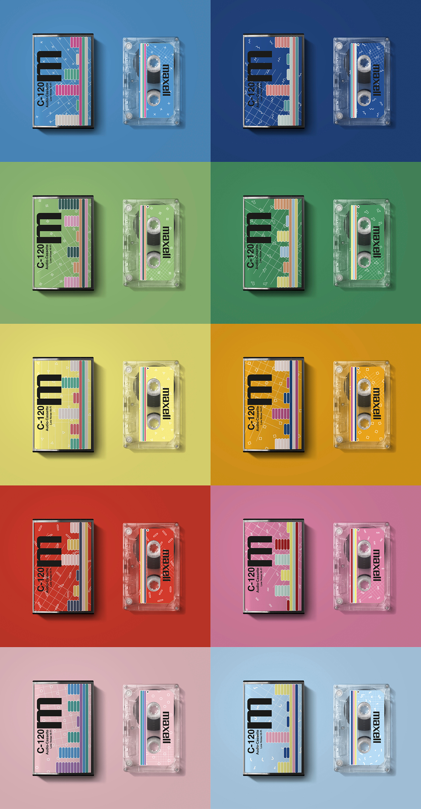 Packaging audio tape Memphis design music