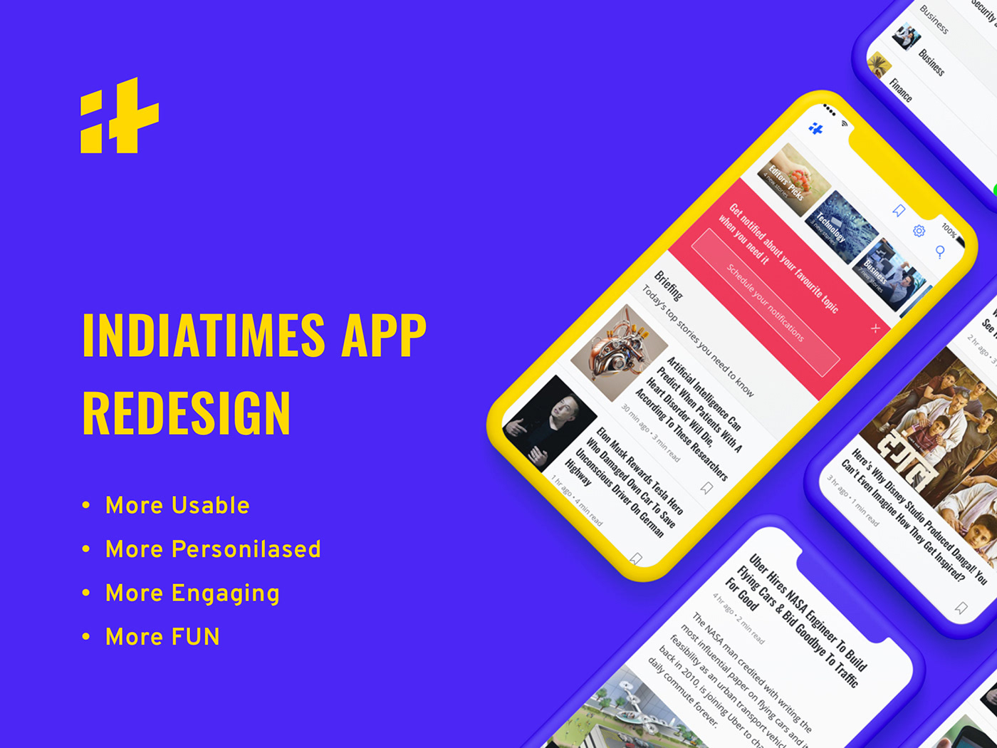 UI news media India Times concept UX Portfolio  mobile app design interaction Interface prateek gupta