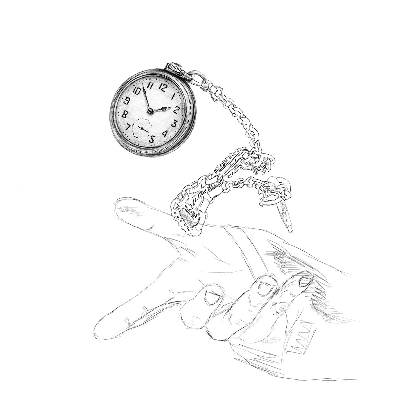 karakalem dijital çizim saat clock sketch artwork Drawing  Digital Art  clock drawing