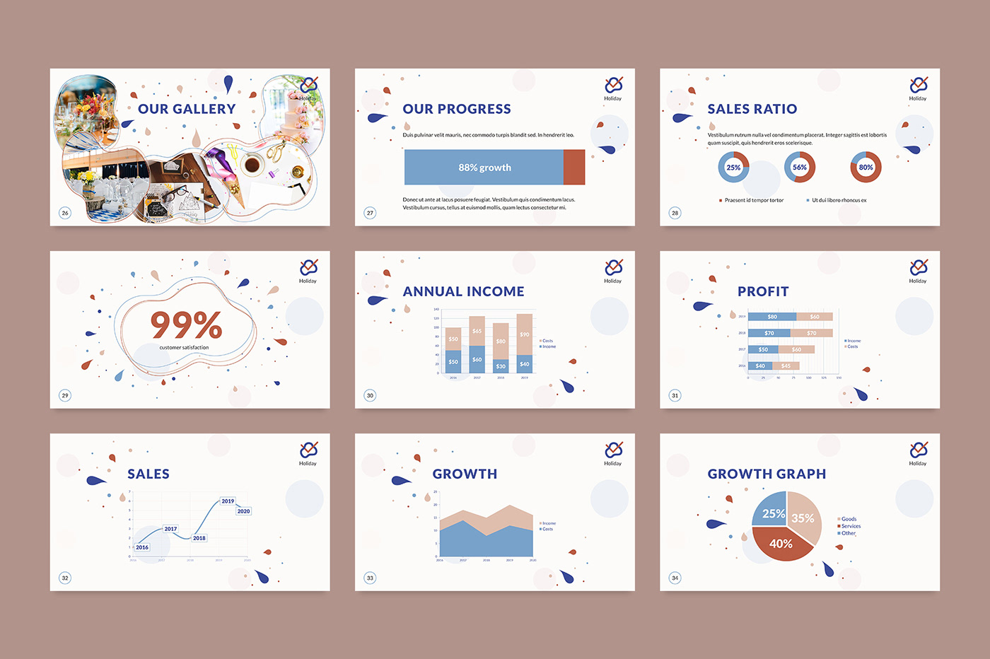 Powerpoint presentation template slide professional design infographic creative Event planner