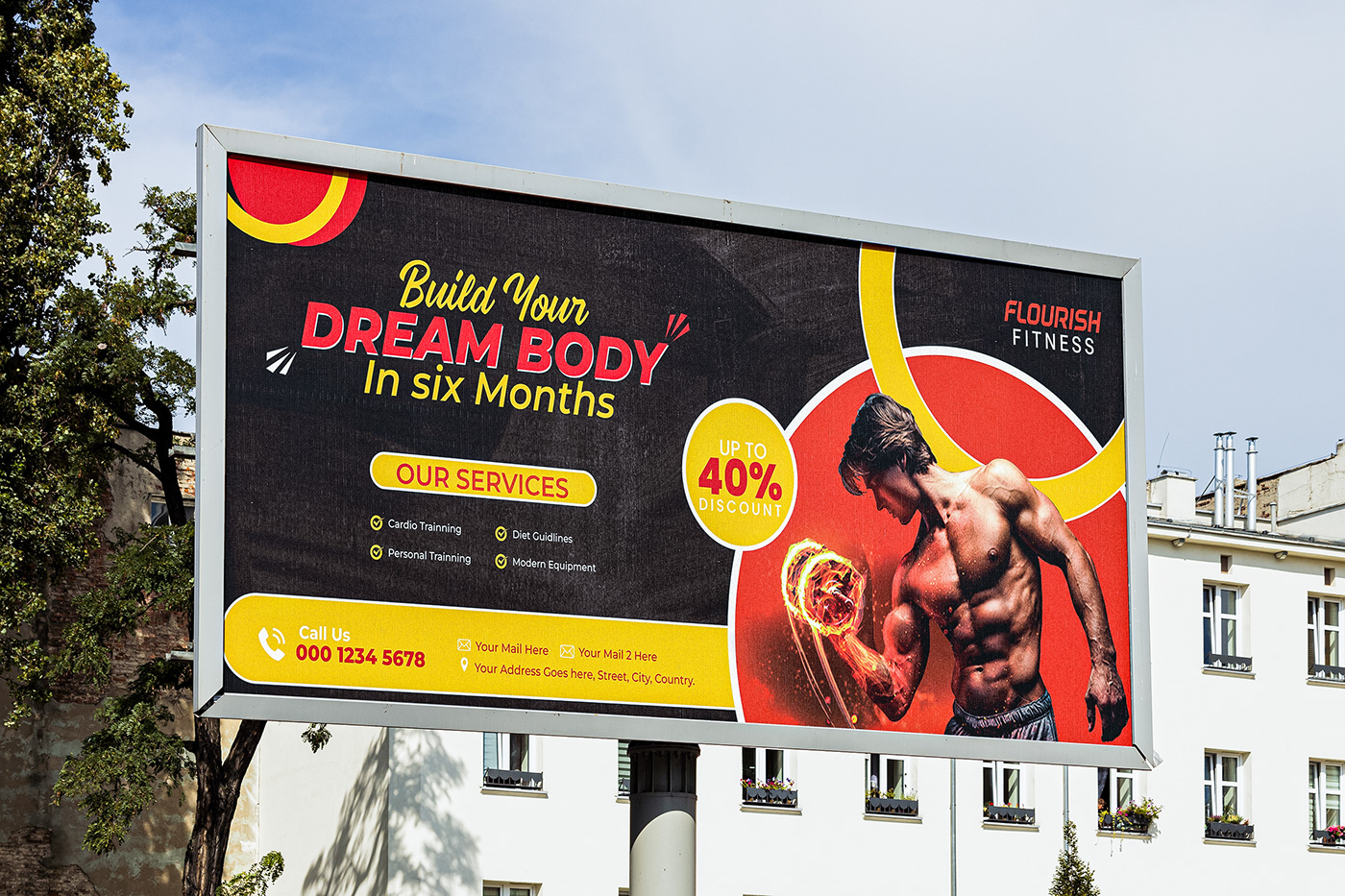 billboard fitness gym workout training BodyBuilding exercise Signage print banner