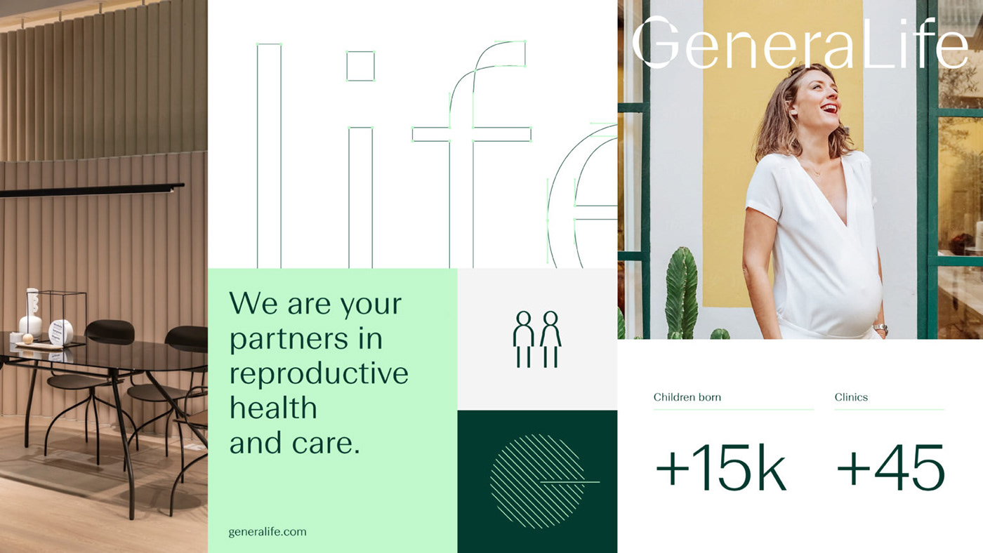 branding  genetics green logo brand care clinic Health identity medical