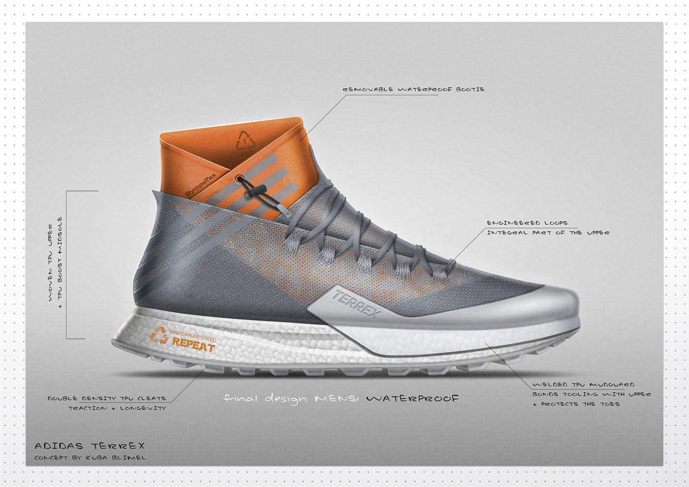 adidas footwear design shoe design design process moodboard sketching Outdoor Terrex hiking snekers