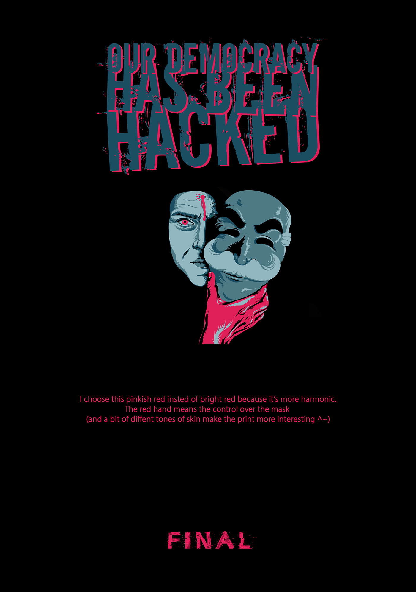 ILLUSTRATION  print silkscreen Mr Robot robot fsociety hacker hacked mask shirt