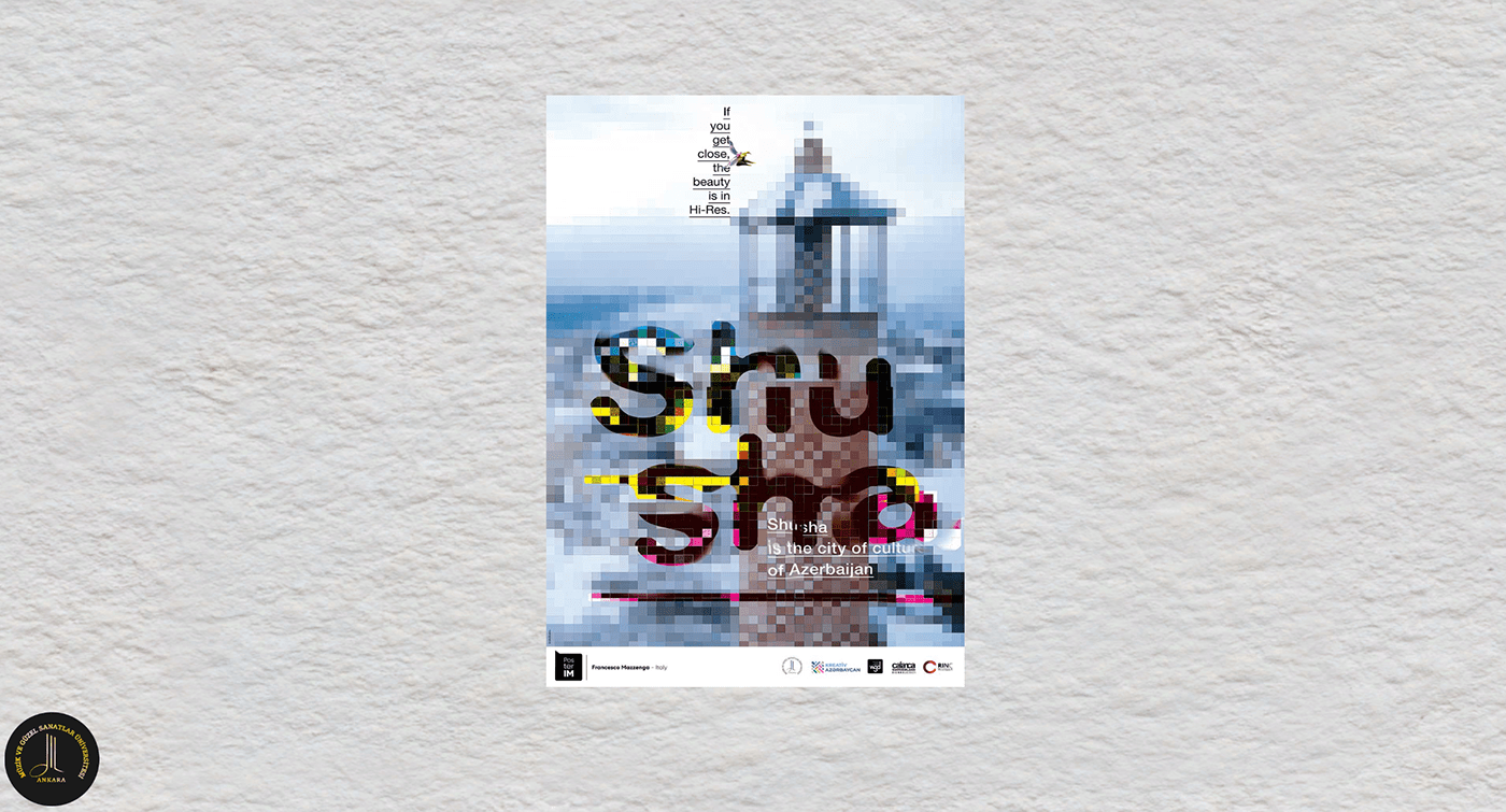 azerbaijan city of culture design Exhibition  Francesco Mazzenga graphic design  Poster Design Shusha