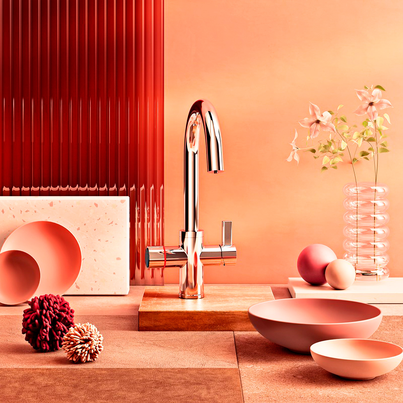 3D architecture bath bathroom inspiration moodboard TAP visualization docol product design 