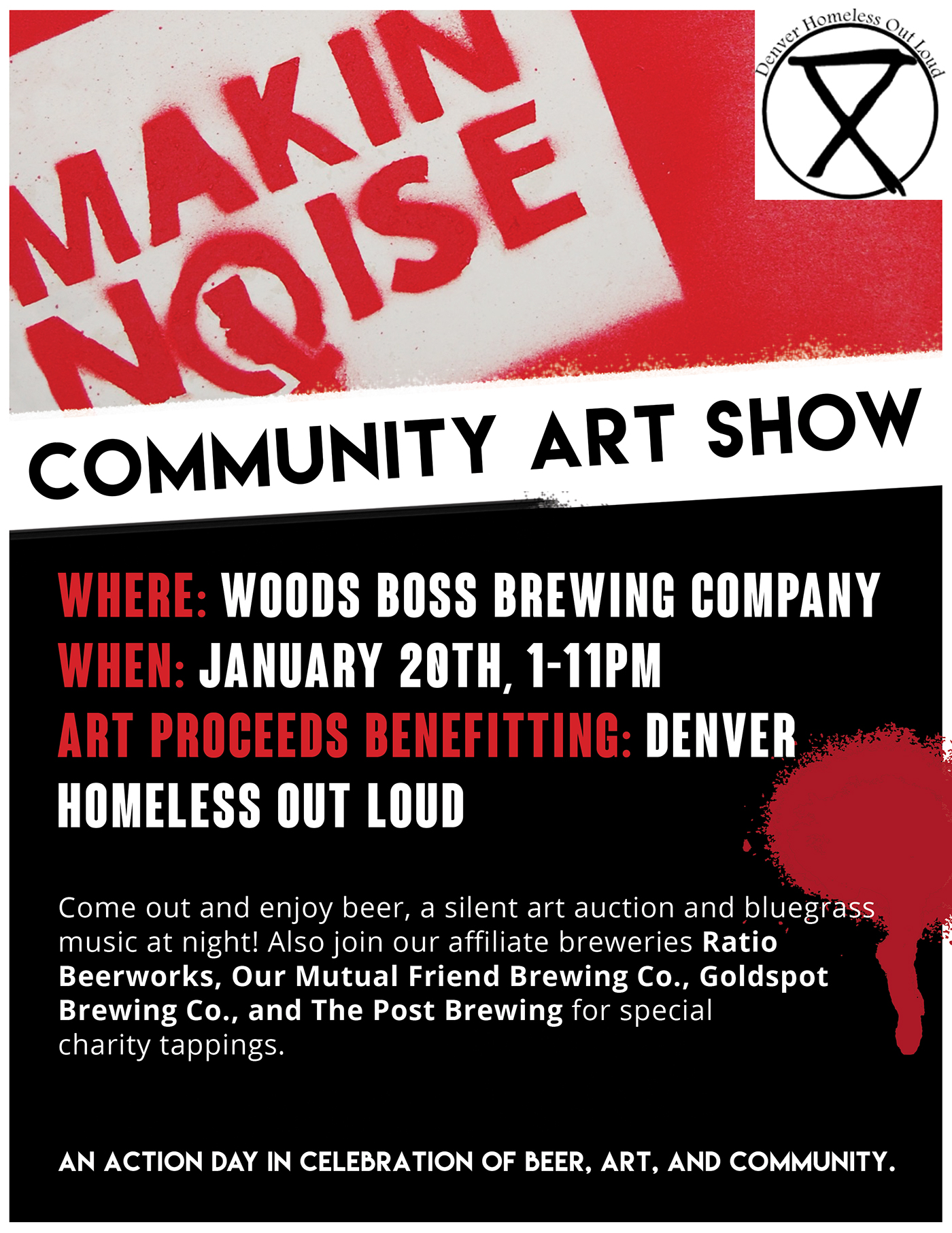 poster branding  beer spraypaint charity Socialmedia Event Graphics graphic design 