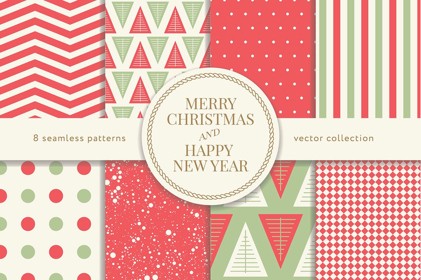 new year Christmas Patterns card Wrapping paper geometric Tree  simple gift greeting