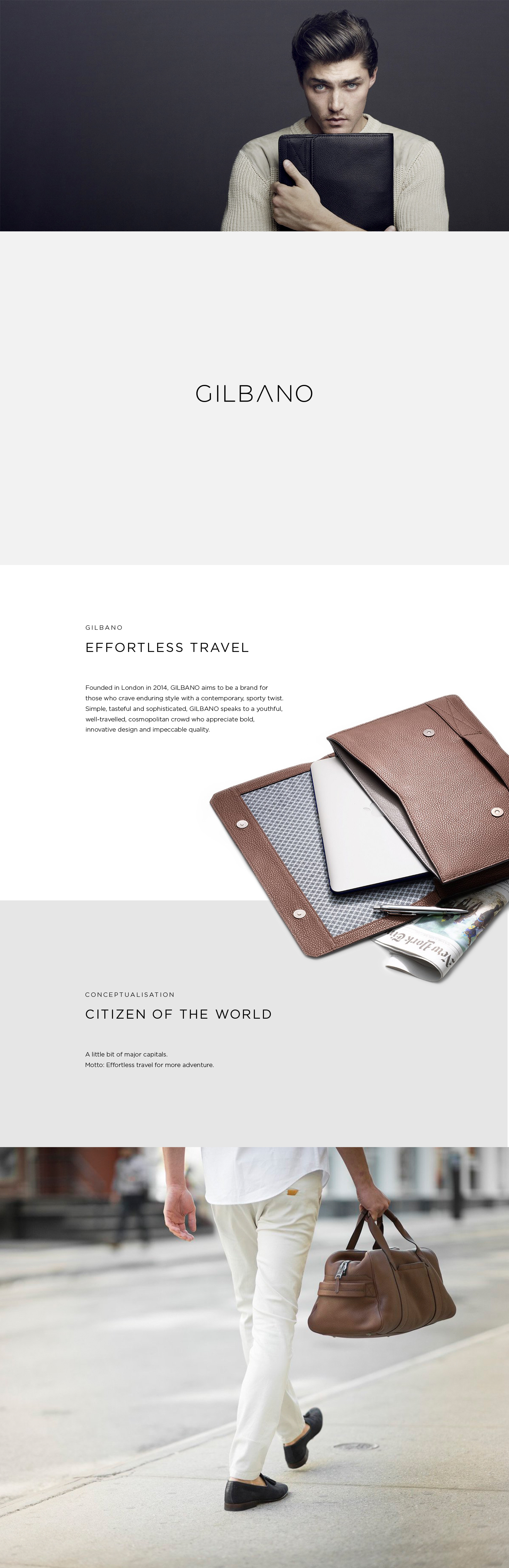 logo business card minimal elegant Travel leather men´s fashion Packaging brand book branding 