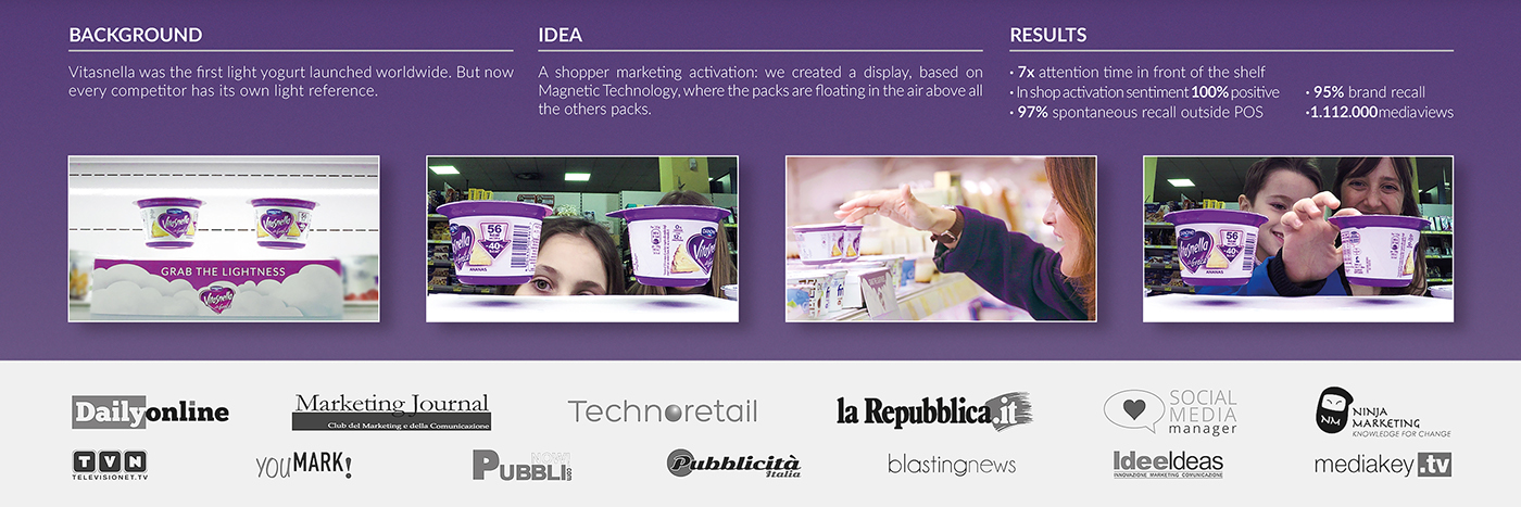 Shelf Packaging light yogurt Retail Marketing Display ADCI Awards 