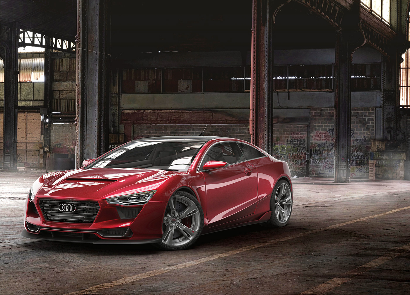 3D CGI Render Audi R4 Automotive design car modeling