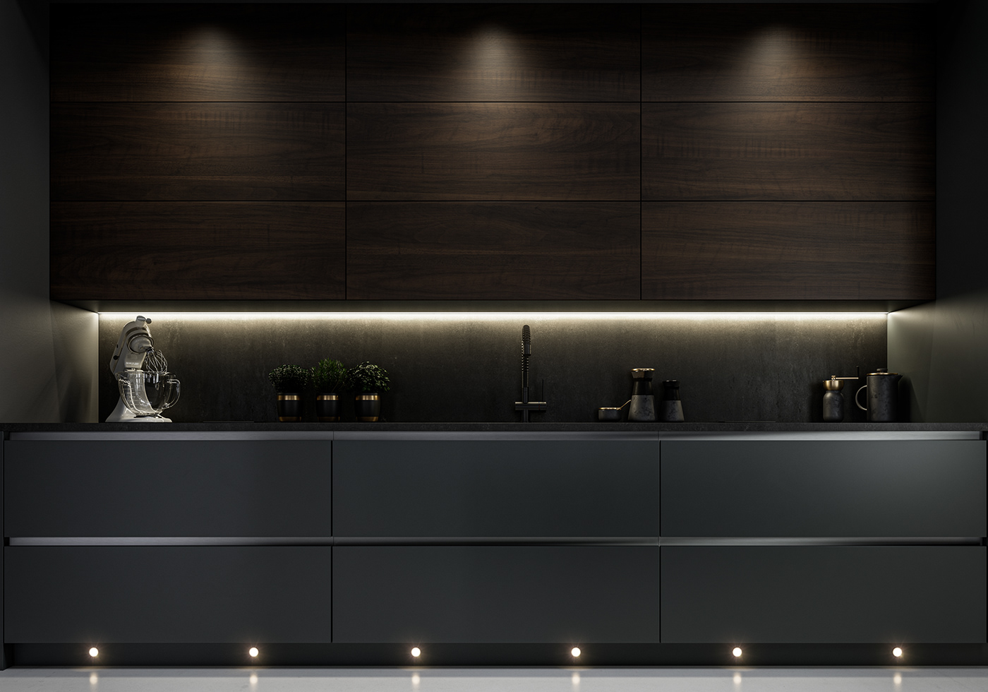 3d Kitchen 3ds max corona impala 67 interior design  Kitchen 666 kitchen cgi Kitchen Render rendering romas noreika
