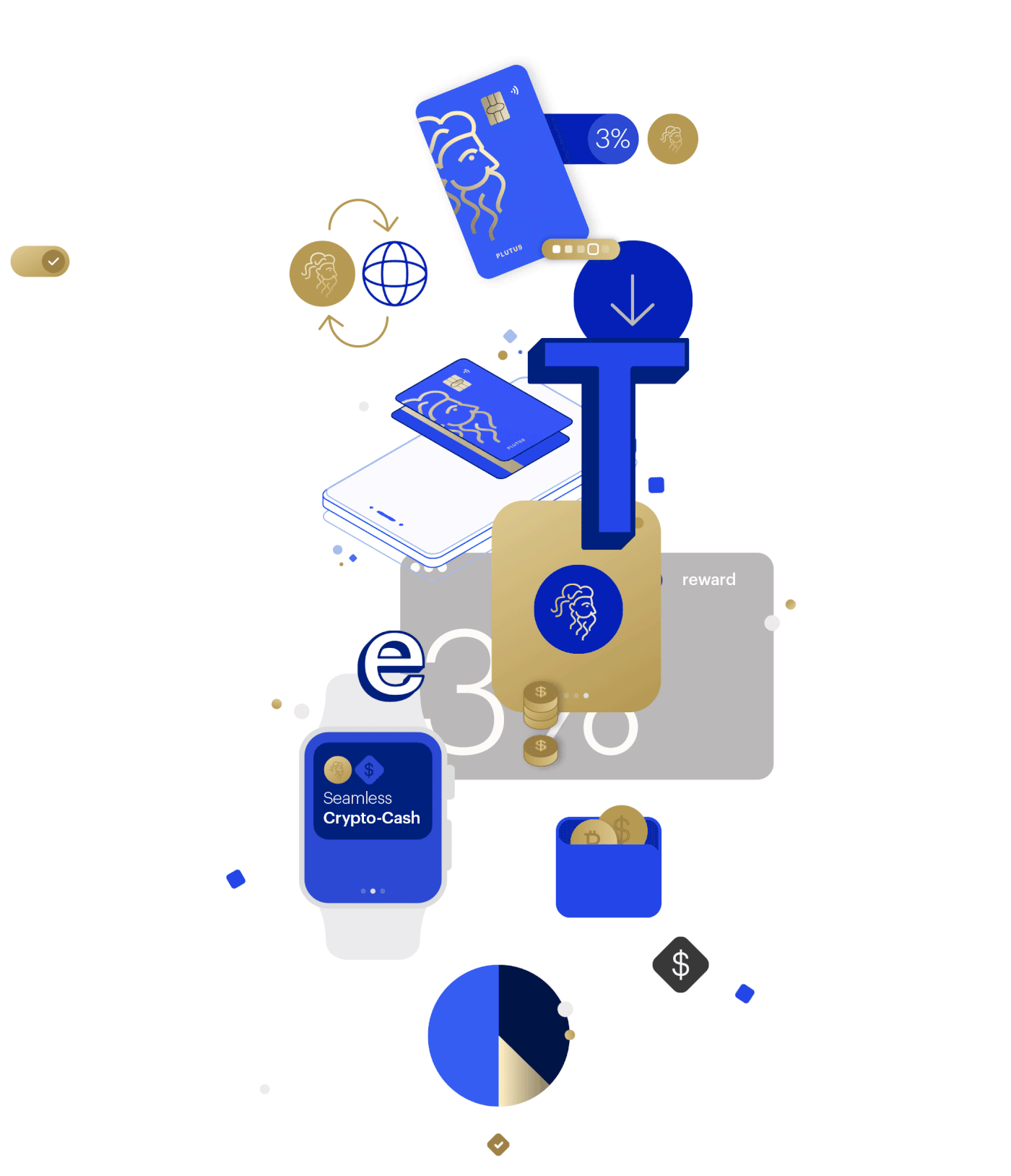 Bank blockchain blue business crypto finance gold money UI artificial intelligence