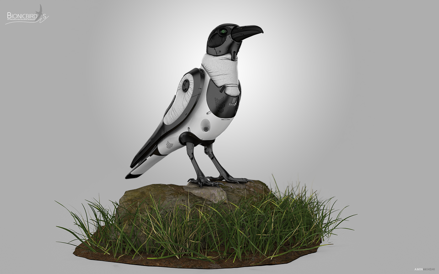 Bionic birds concept art crow Landscape Nature nft raven robot robotics