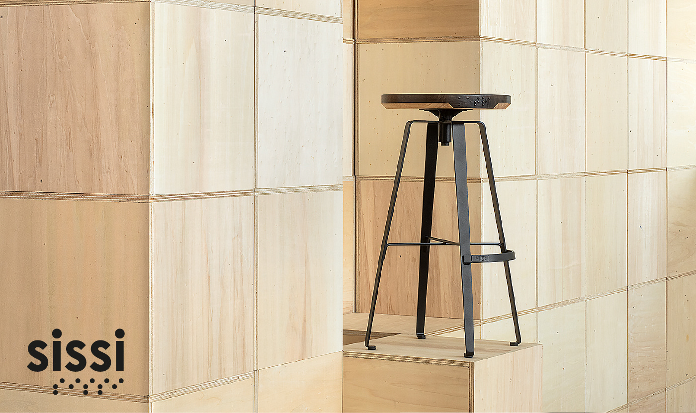 Braille design metal product product design  stool wood