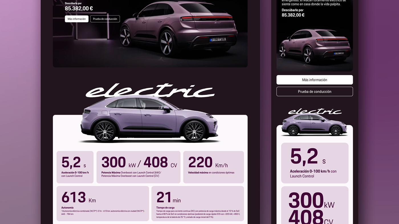 marketing digital campaña publicitaria Porsche landing page Social media post publicidad Advertising  dirección de arte diseño gráfico Diseño web