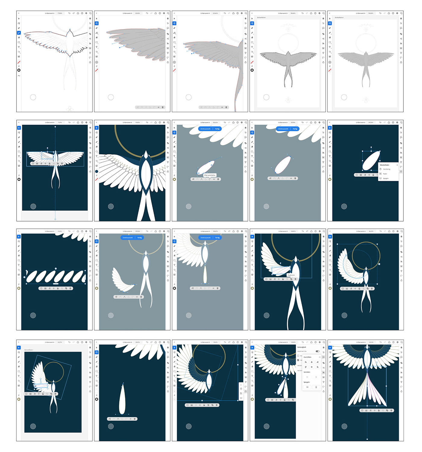 adobe Adobe Creative Residency artwork bird dove equilibrium ILLUSTRATION  Illustrator illustrator on ipad