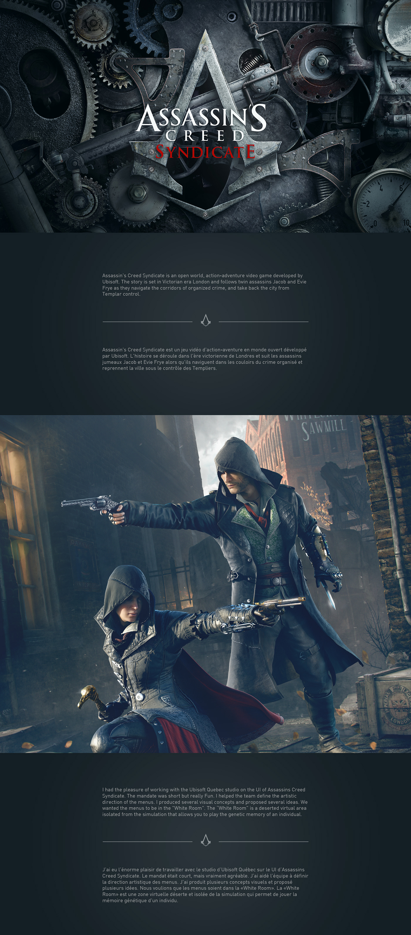 art direction  Assassins creed Assassins Creed Syndicate game ui graphic design  syndicate ubisoft UI/UX user interface Video Games